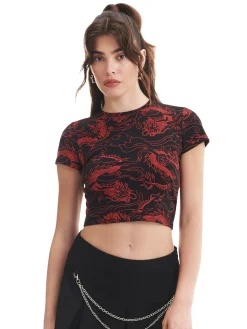 Cropp Koszulki, Topy*T-shirt z motywem smoków all over czarny
