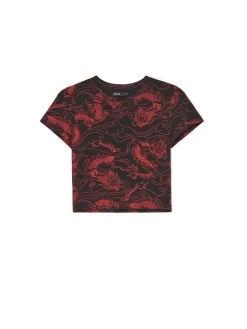 Cropp Koszulki, Topy*T-shirt z motywem smoków all over czarny