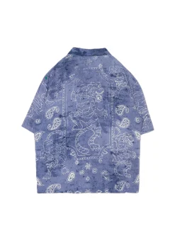 Cropp Koszule*Wiskozowa koszula z nadrukiem granatowy