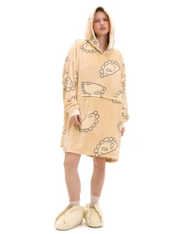 Cropp Cozy|Cozy*Świąteczna bluza snuddie w pierogi beżowy