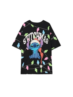 Cropp Ubrania Świąteczne|Koszulki, Topy*Świąteczny T-shirt Stitch czarny
