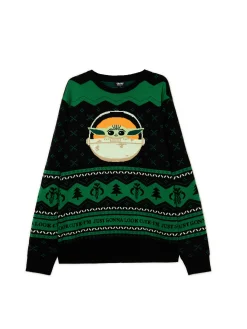 Cropp Ubrania Świąteczne|Swetry*Świąteczny sweter Mandalorian zielony