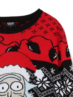 Cropp Ubrania Świąteczne|Swetry*Świąteczny sweter Rick and Morty czerwony