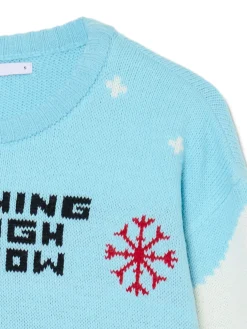 Cropp Ubrania Świąteczne|Swetry*Świąteczny sweter z jamnikiem błękitny