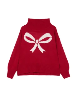 Cropp Swetry*Świąteczny sweter z kokardką czerwony