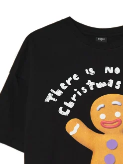 Cropp Ubrania Świąteczne|Koszulki, Topy*Świąteczny T-shirt z Ciastkiem czarny