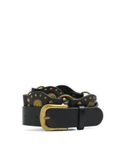 Cropp Paski*Wąski pasek z ozdobnymi detalami czarny