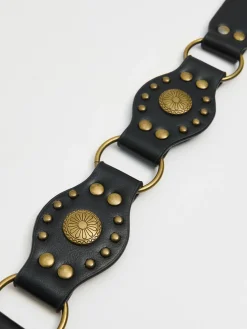 Cropp Paski*Wąski pasek z ozdobnymi detalami czarny