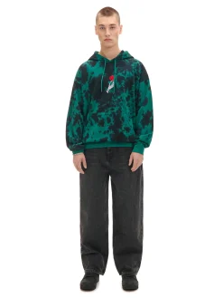 Cropp Bluzy*Wzorzysta bluza z kapturem zielony