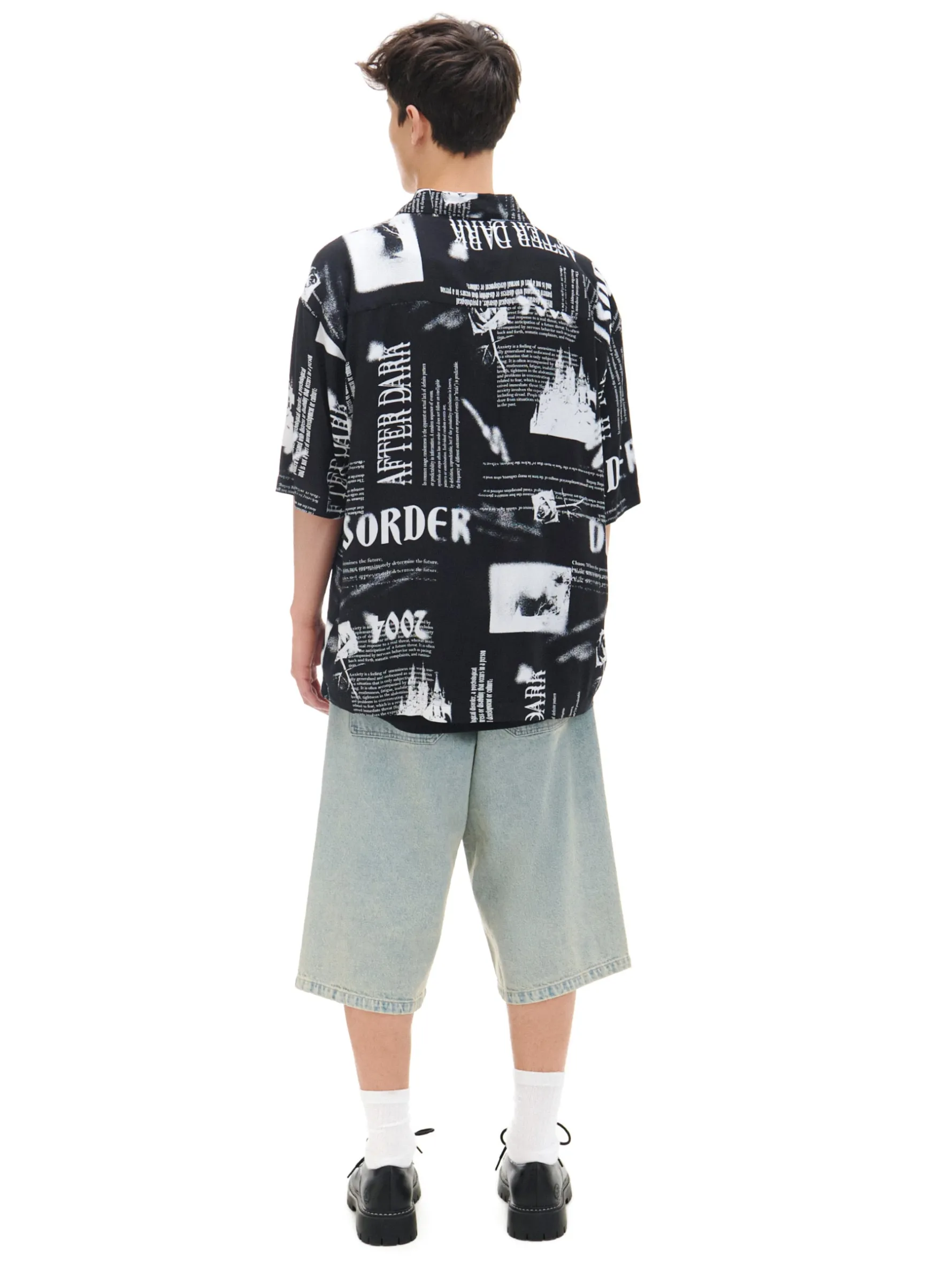 Cropp Koszule*Wzorzysta koszula z kołnierzykiem czarny