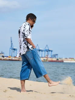 Cropp Koszule*Wzorzysta koszula z krótkim rękawem biały