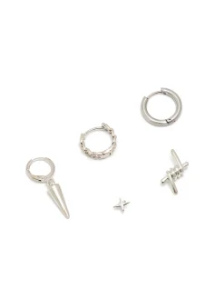 Cropp Biżuteria*Zestaw 5 par kolczyków srebrny