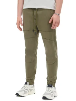 Cropp Spodnie*Zielone joggery z kieszeniami cargo zielony