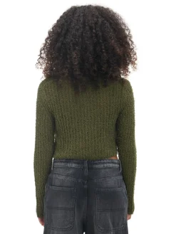 Cropp Swetry*kardigan z wiązaniem zielony