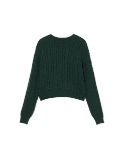Cropp Swetry*sweter z warkoczowym splotem zielony