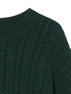 Cropp Swetry*sweter z warkoczowym splotem zielony